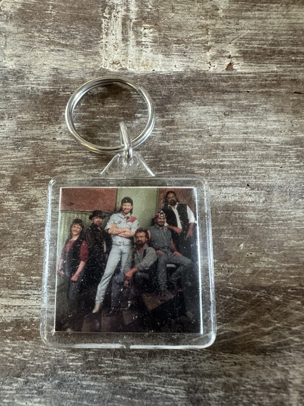 Vintage Keychain Confederate Railroad Key Ring Acrylic Fob Country Music USA